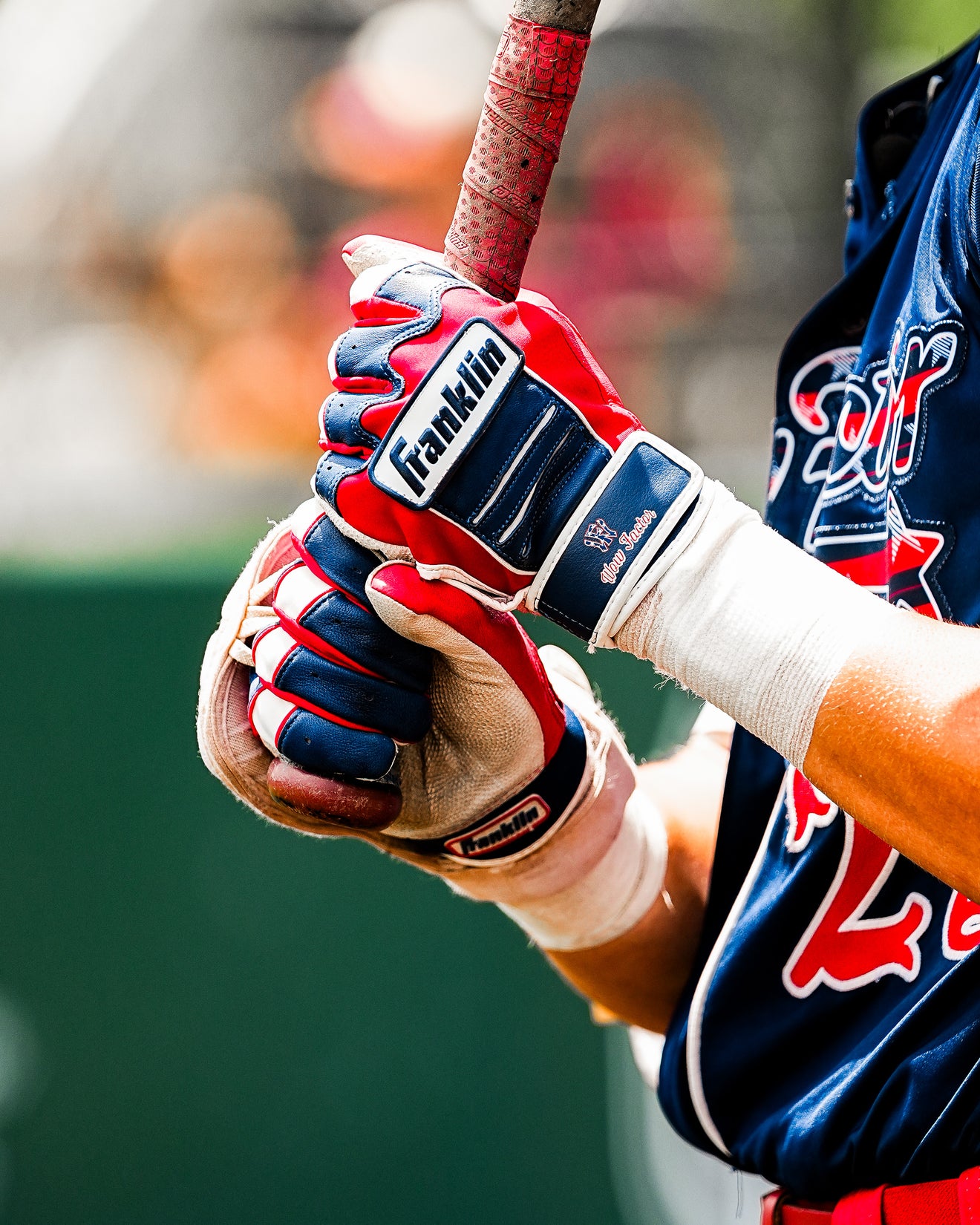Wow Factor catcher wearing national team colors